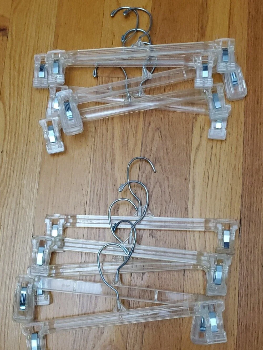 Lot 19 Clear Plastic Clip Vintage Hangers